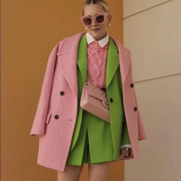 ZARA Oversized Double-Breasted Pink Coat BNWT - Picture 4 of 7